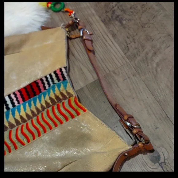 Anthropologie Jasper and Jeera gold and metallic colorful embroidered purse - Picture 8 of 16